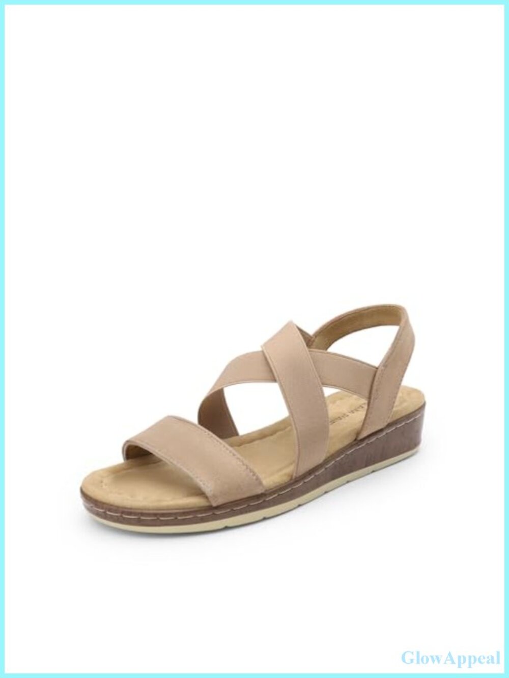 Women's Ankle Strap Low Wedge Sandals – Faux Suede Open Toe Breathable Casual